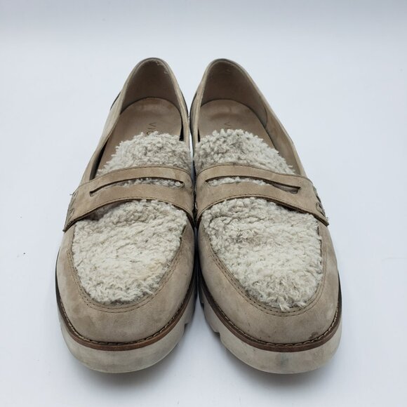 Vionic Cheryl Platform Penny Loafer Flats 9.5 Womens Shearling Slip On Tan - Picture 3 of 15